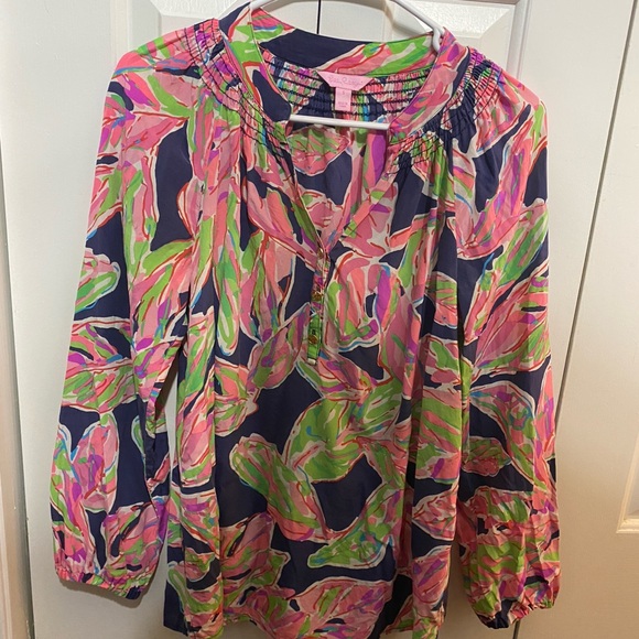 Lilly Pulitzer Elsa Silk Blouse Top Small - Picture 2 of 7